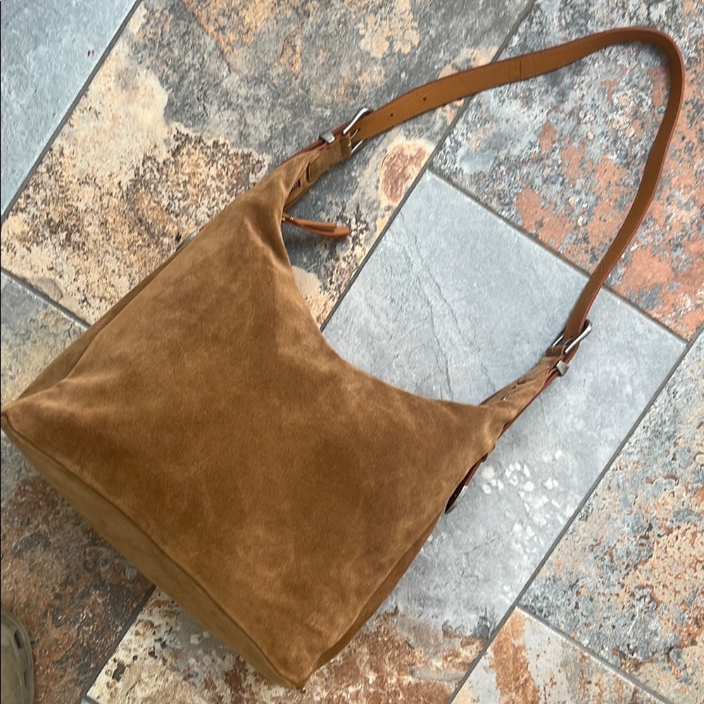 NWOT Sundance Elegant Brown Suede Hobo western boho  Bag